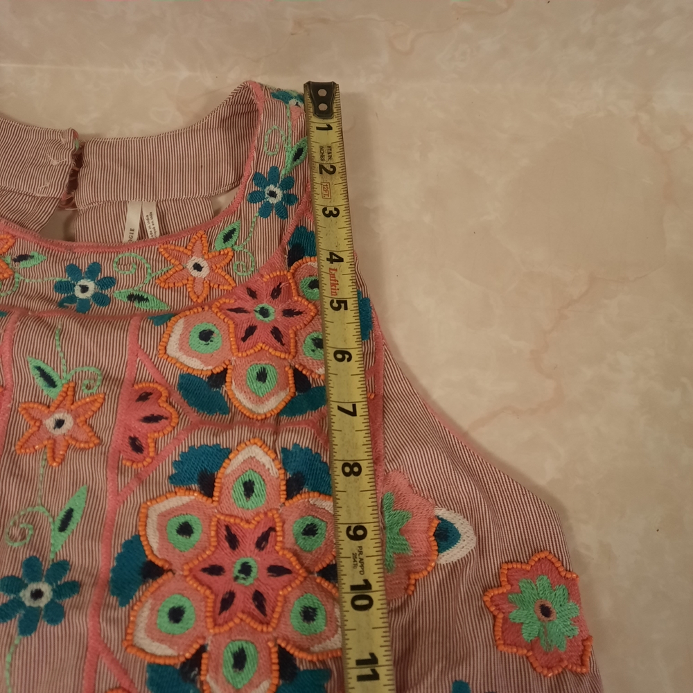 Anthropologie Floral Asymmetrical Dress - Orange and Green - Picture 13 of 16